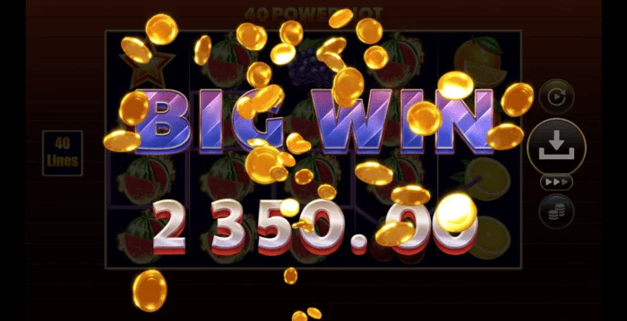 40 Power Hot Coin Boosti suur võit